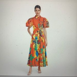 Christopher John Rogers - orange floral dress NWT